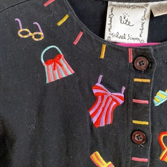 Michael Simon Jacket Cardigan Vintage Small with Bikini and Beachy Embroidery - Picture 4 of 7